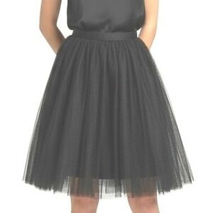 Cute Goth Black Lined Tulle Skirt Layered Flouncy Full A Line Gothic Lolita Y2K